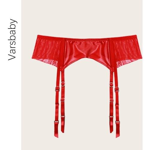 Varsbaby Ladies sexy goth leather garters Adjustable Suspenders Belts S M L XL