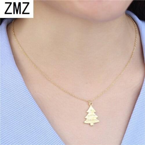 ZMZ 50pcs Europe/US fashion The Christmas tree pendant romantic necklace gift for mom/girlfriend party jewelry
