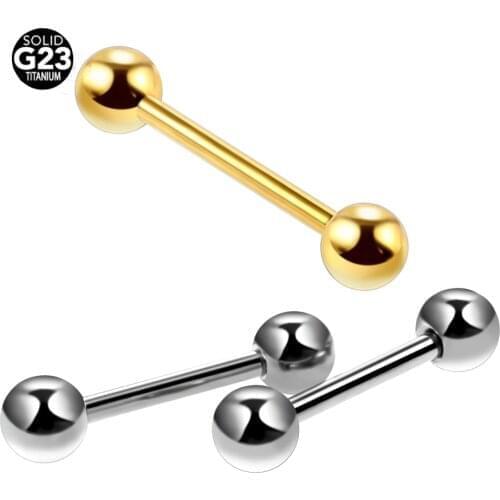 10 pcs/lot 14G 16G G23 Titanium Tongue Ring Barbells Studs Piercing Nipple Shield Rings Jewelry Cartilage Earrings Body Piercing