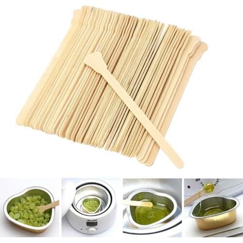 100Pcs Hair Removing Wax Mixing Wooden Stick Facial Mask Spatula Beauty Tool