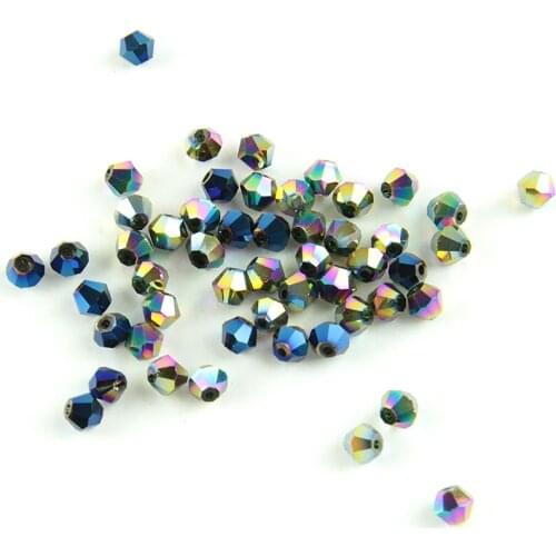 1440pcs Charm Baeds 3mm/4mm Rainbow Loose Glass Bicone Beads Faceted Spacer Crystal Beads for Jewelry Making