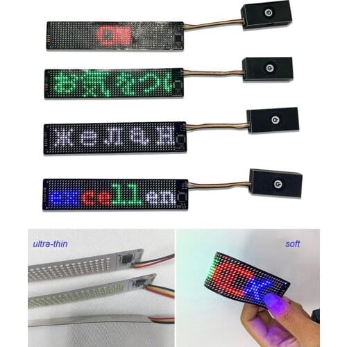 2pcs Flexible Led Module Ultra Thin Bluetooth Program USB Charging Led Matrix Screen For DIY Bag Shoes Cosplay Scrolling Text