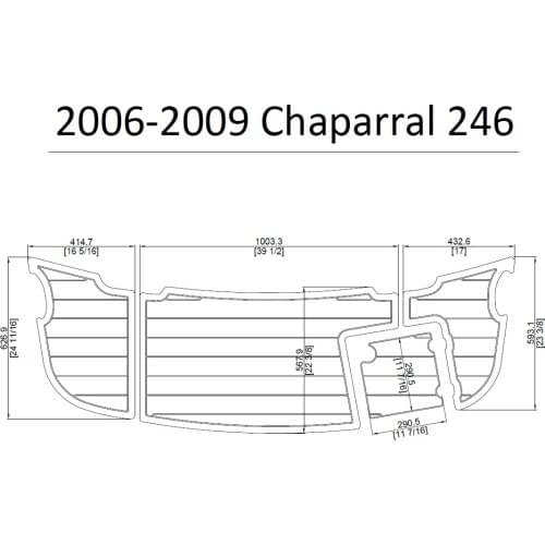 2006-2009 Chaparral 246 Swim Platform Pad Boat EVA Teak Decking 1/4" 6mm