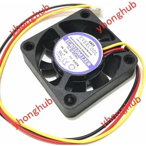 EverCool EC4010M12ER DC 12V 0.07A 40x40x10mm 3-Wire Server Cooling Fan