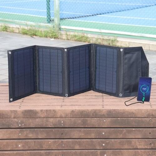 30W Foldable Solar Panel Portable Charger 5V USB QC3.0 charging for Camping Portable Power Station Cell Phone tablet Power Bank