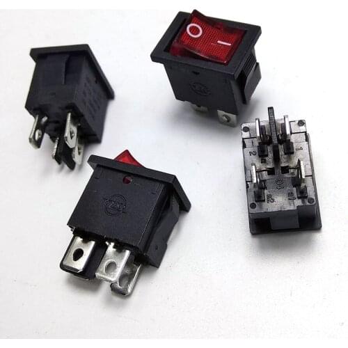 4 Pin Red Rocker Switch self-lock with light switch used as turn on switch in microwave oven etc