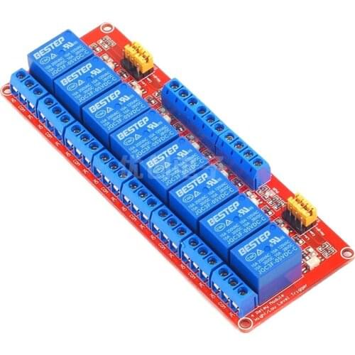 8-channel relay module optocoupler isolation high and low level trigger PLC control board driver module 5v12v24v