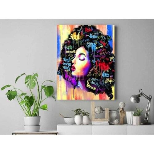 Abstract Scrawl Style Black Womens Oil Painting Wall Living Room Bedroom Home Decoration