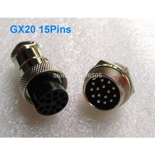 Free shipping 20mm GX20 15 pins aviation plug aviation socket cable joint 2set/lot