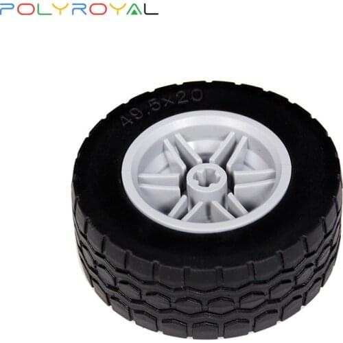 Building Blocks accessories DIY Technic Parts Moc 49.5x20mm 1 PCS Tire Off-road Car Leather wheel Compatible Assembles Particles