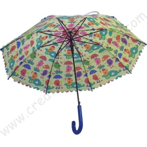 Ex-factory Auto open anti-rust windproof baby parasol environmental children kid PVC/POE/EVA full printing parasol