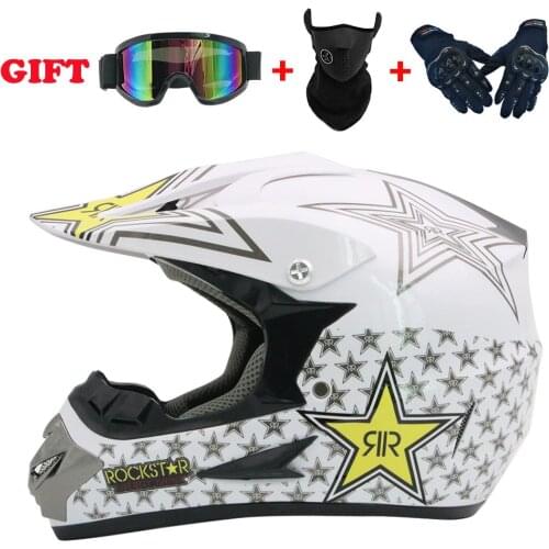 Downhill Bicycle Racing Helmet with 3 Gifts Off Road Dirt Bike Motocross Cascos Para Moto Safety Full Face Helmet Motorcycle Dot