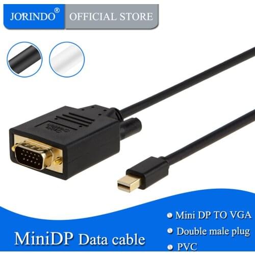 Mini DP to VGA Cable, JORINDO Mini DisplayPort (Thunderbolt 2) to VGA Adapter Compatible Mackbook Pro/Air,Microsoft Surface Pro