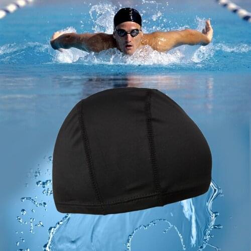 Brand New and High Quality Men Women Durable Flexible Sporty Polyester Swimming Swim Cap Bathing Hat Unisex