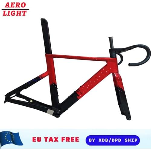 2022 TOP AERO Light Road T1000 UD Full fiber Carbon Road Bike Frame Disc Brake Disk Bicycle Frameset Handlebar Can Custom Color