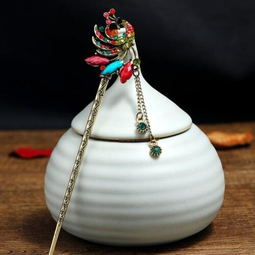 Muylinda China New design Vintage Head wear Hair Sticks Clips Forks for Women Crystal Rhinestone Multi-style Hairpin Accessories