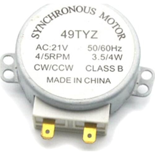 Voltage AC 21V 3.5/4W Synchronous Motor for Air Blower 49TYZ Microwave Oven Tray Motor Speed 4/5 R/min High Quality New