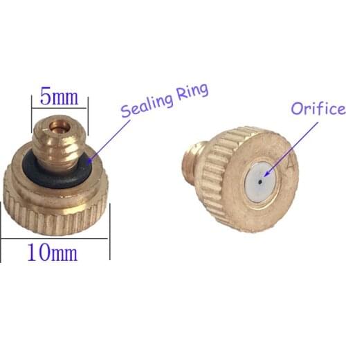 50pcs Low Pressure Water Spray Nozzzles Sprinkler Misting Cooling Fog Nozzle Misting Fogging Spray Sprinkler Head 0.2mm~0.8mm