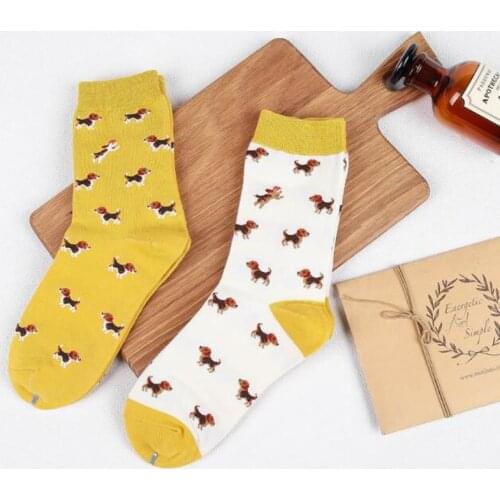 Hip Hop Harajuku Socks Adult Friend Animal Socks Sausage Dog Dachshund Hush Pup Puppy Huisdier Pet Retail Support Wholesale Zoo