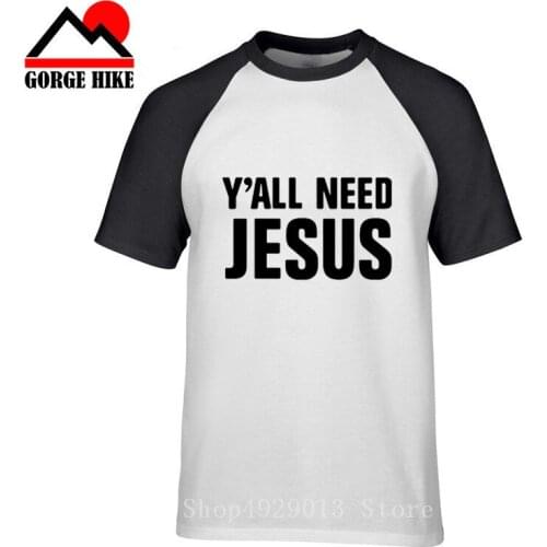 New Men Summer Pious God Tees Boys Male T-Shirts Tops 100% cotton Y'all Need Jesus tshirt Christian church youth Worship clothes