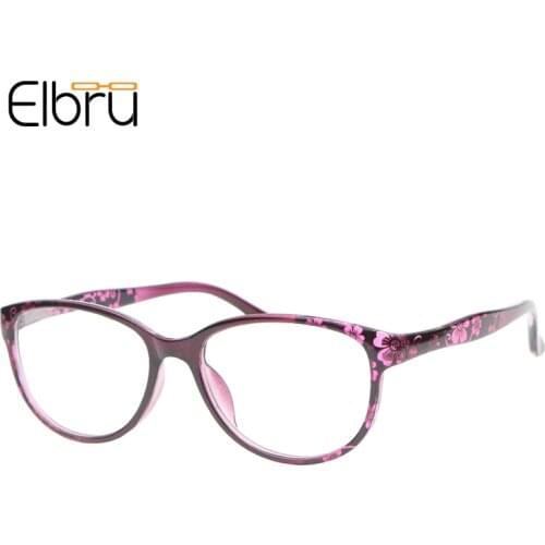 Elbru Oval Floral Reading Glasses Resin Men Women Prebyopia Spectacles HD Hyperopia Eyeglasses Diopters +1.0 1.25 1.75 2.75 2.75