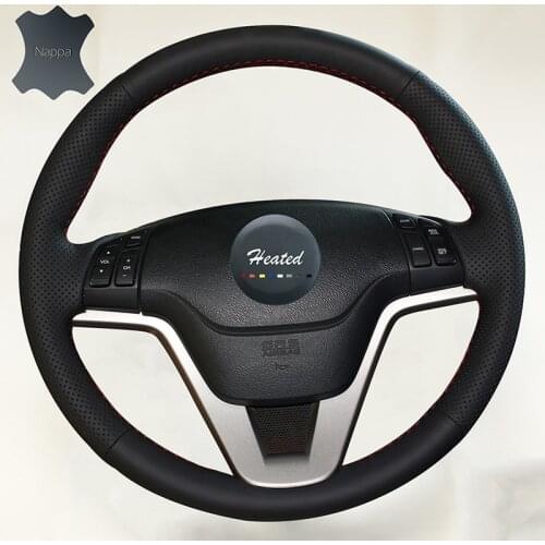Nappa Genuine Leather Braid on wheel steering cover for Honda CRV CR-V 2007-2011 capa para volante Tampa do volante do carro