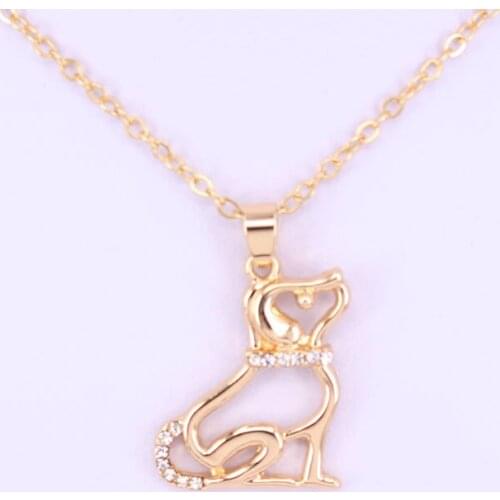Hzew dog pendant necklace cute dog two colors necklacs