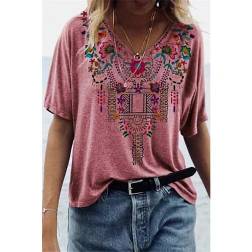 Casual Women T-Shirts Short Sleeve Fashion Oversize Graphic Tees Women Summer Floral Shirt Tops Y2k Aesthetic Kawaii Streetwear