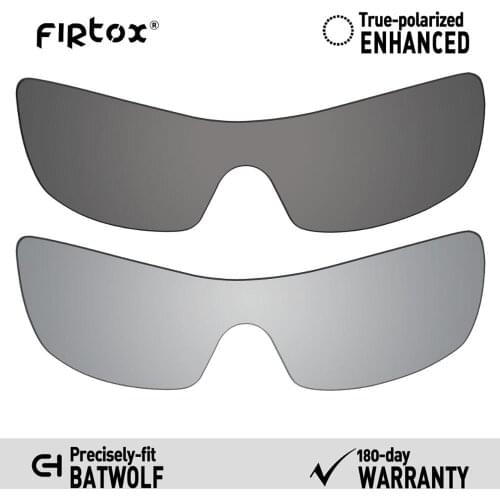 Firtox True UV400 Polarized Lenses Replacement for-Oakley Batwolf OO9101 Sunglasses (Compatiable Lens Only) - Black+Titanium