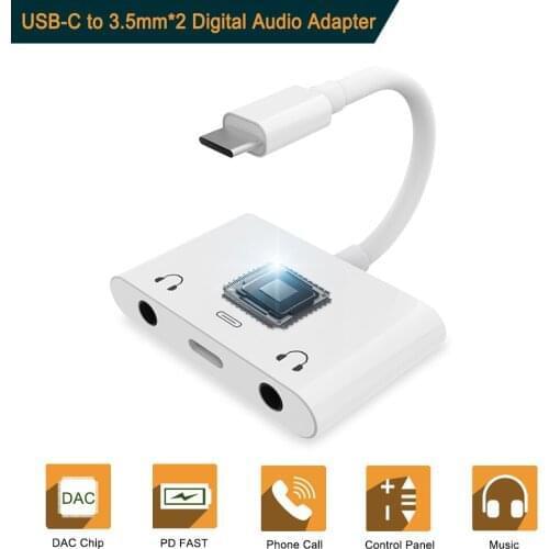 THT-008+ Type C To 3.5mm Aux Headphone Jack Adapter With Charger Port USB-C to 3.5mm Digital Audio Charger For Smartphone