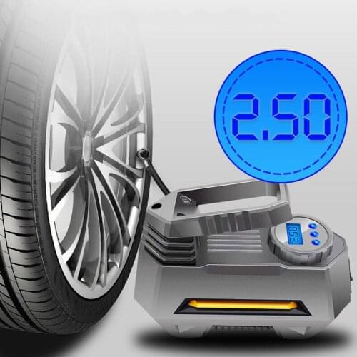 Vehicle-mounted air pump, tire pressure can be preset, portable digital display air pump, lighting headlight air compressor