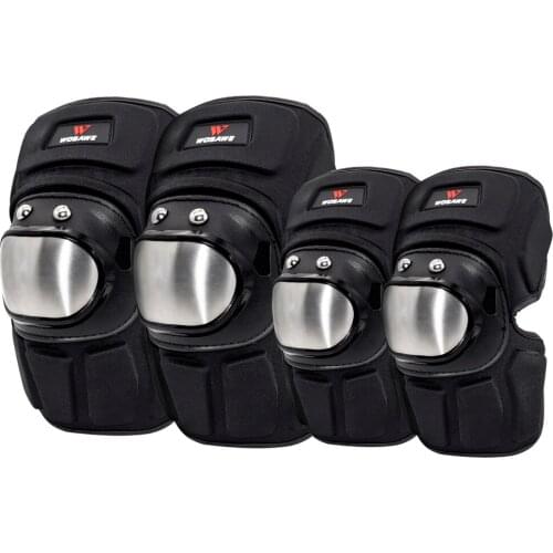 WOSAWE Stainless Steel Ski Knee Protector Elbow Pads Brace Support MTB Bike Cycling Motorcycle Knee&Elbow Guard Skateboard