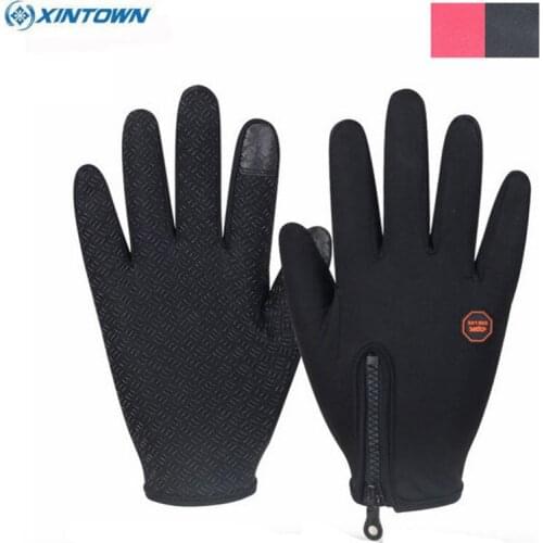 Xintown Windproof Touch Screen Cycling Gloves Winter Warm Full Finger Bike Bicycle Gloves Racing Gloves guantes ciclismo luvas