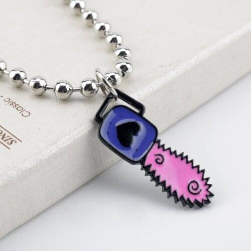 Japan Anime Chainsaw Man Necklace Cosplay Badge Pochita Cartoon Cute Pendant Mini Electric Saw Toy