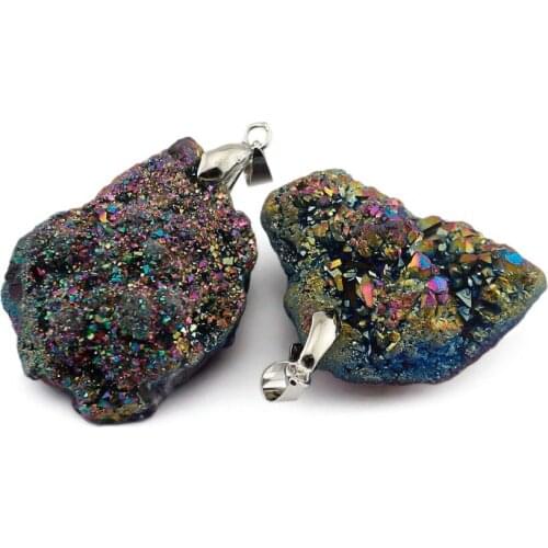 Druzy jewelry trendy fashion Natural Stone Irregular lava choker Onyx arrow with Vintage stone Golden Stone Free Shipping