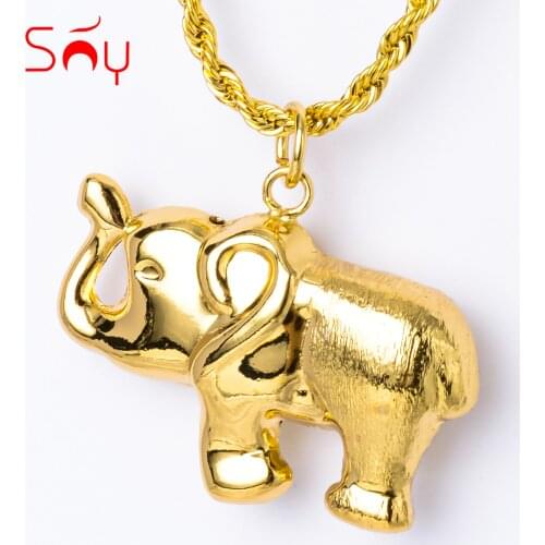 Sunny Jewelry Fashion Necklace/Collar Elephant Pendant Copper Hollow Animal Cute Style For Women Man High Quality Classic Gift