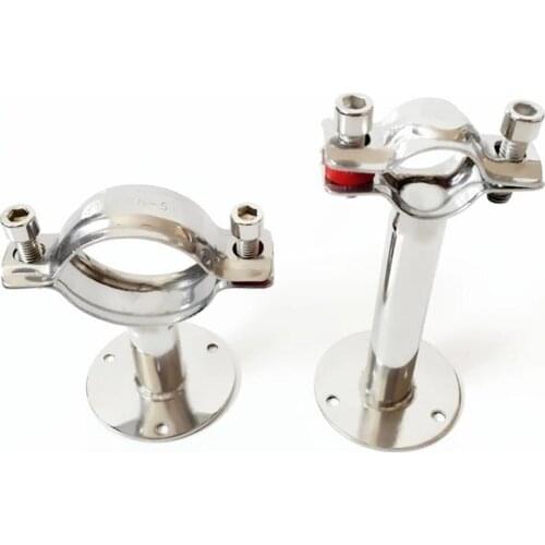 54-57mm 2.25" 57mm Pipe Hanger Bracket Clamp Support Clip With Base Plate 304 Stainless For Beer Brewing L=100mm