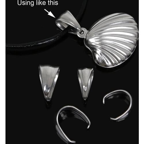 60pcs/Lot Stainless Steel Pendant Clasps Jewelry Findings Pinch Clip Bail Pendant Connectors For Jewelry Making