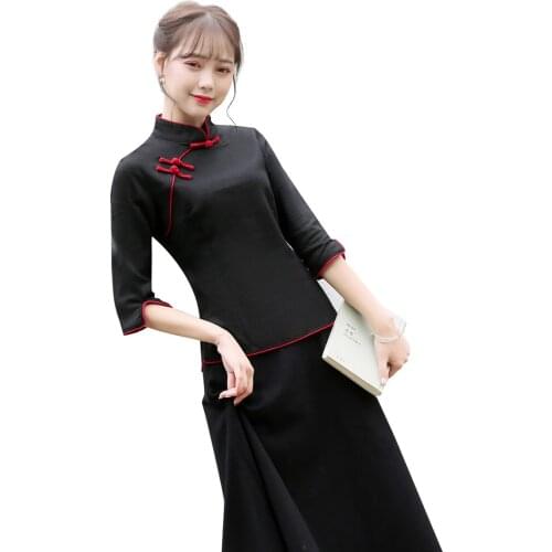 Shanghai Story Womens Chinese Traditional Top Half Sleeve Cotton Linen Blouse 4 Color