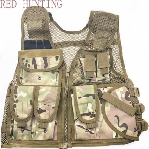 2 COLOR New Adjustable Tactical Combat Training Vest Lightweight Mesh Tactical Breathable Vest Black