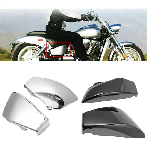 1 Pair Chrome Battery Side Covers For Honda VTX 1800 VTX1800 R/S/N/F/T 2002 2003 2004 2005 2006 2007 2008