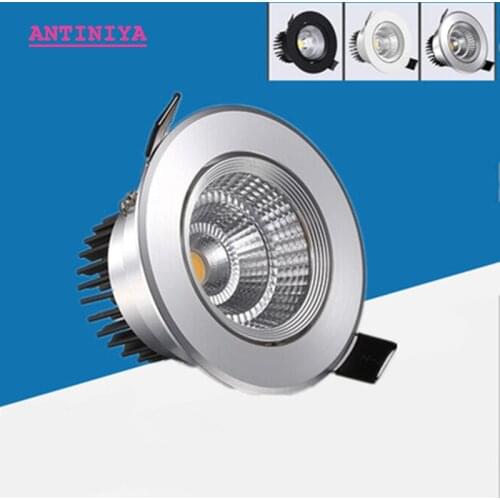 1pcs round recessed Dimmable LED Downlight light COB Ceiling Spot Light 5W 7W 9W 12W 15W AC85-265V Ceiling Lights Spot