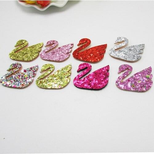 10pcs Swan Ball Padded Appliques For clothes DIY Baby Hair Clip Headwear Decor Ornament Accessories