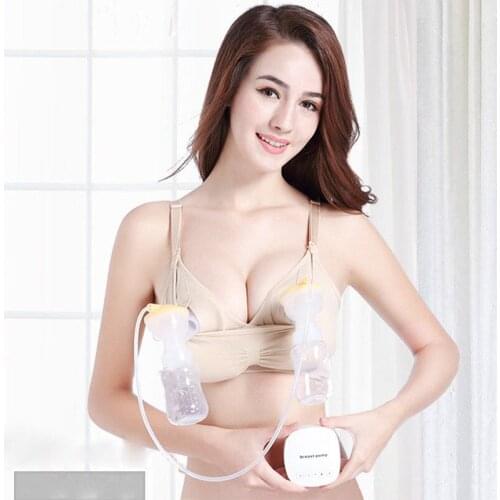 Women’s Hands Free Breast Pump Bra Breastfeeding Nursing Breathable Bra with Suckle Buckle for Mother L/XL/XXL
