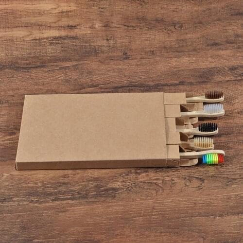 5pc bamboo toothbrush Eco Friendly wooden Tooth Brush Soft bristle Tip Charcoal for adults oral care LOGO custom toothbrushes