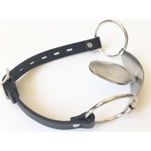 Stainless Steel Tongue Flail Mouth Gag Leather Harness Bondage Restraints Adult Games Slave BDSM Fetish Sex Toys