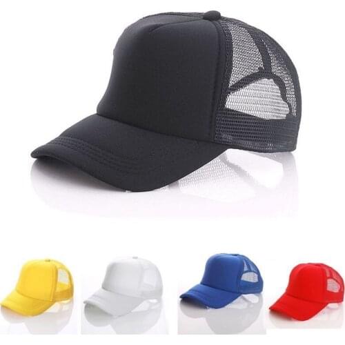 Adjustable Casual Plain Mesh Baseball Cap Snapback Hats For Women Men Summer Hip Hop Trucker Cap Streetwear Dad Hat Wholesale