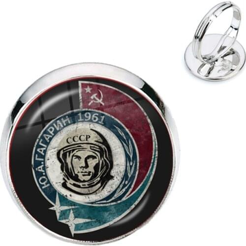 CCCP Soviet Badges Russia Adjustable Rings Space Flight Universe USSR Soviet Communism Symbol Charm Jewelry For Friends Gift