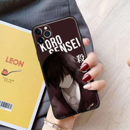 Anime koro sensei cool boy Soft Silicone Glass Phone Case Cover Shell For iPhone SE 6 6s 7 8 Plus X XR XS 11 12 Mini Pro Max