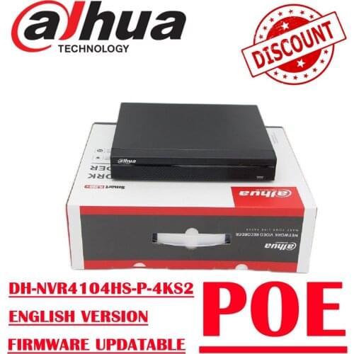 Dahua NVR4104HS-P-4KS2/L With 4ch PoE Port H.265 Video Recorder Support ONVIF CGI Metal POE NVR